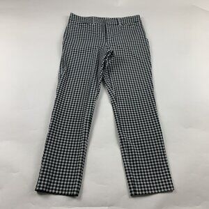 Old Navy Black Gingham Plaid Stretch Canvas High Rise Pixie Skinny Pant 8